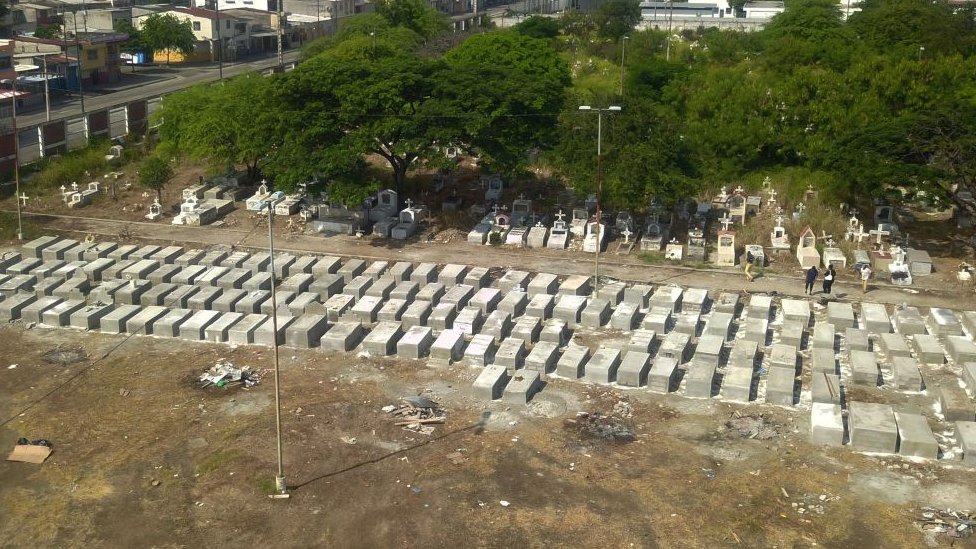 Burial sites at a cemetery in Ecuador