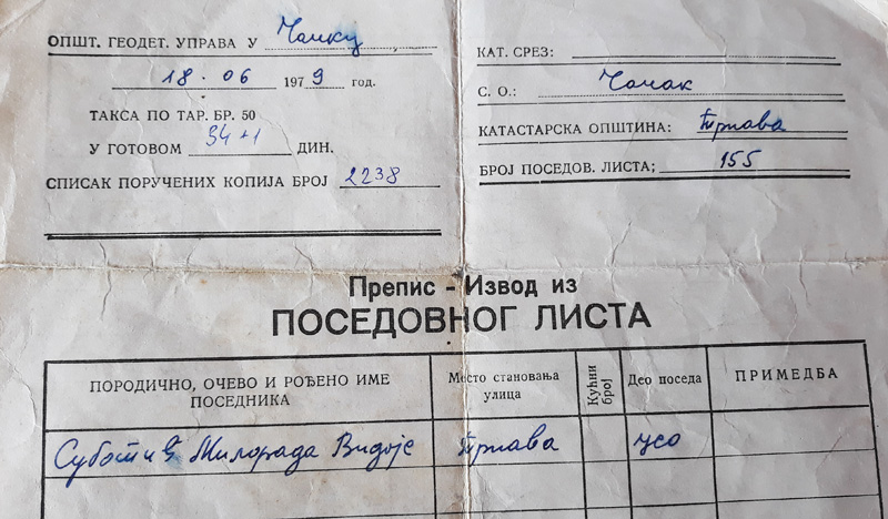 posedovni list 1