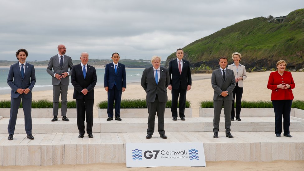 A photo of leaders at the G7 summit