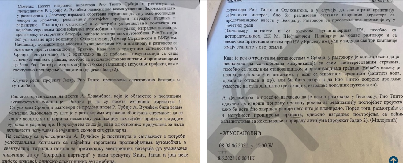 Iz diplomatske depeše: “Jadar 2”, Rio Tinto planira proširenje kapaciteta 1 tinto