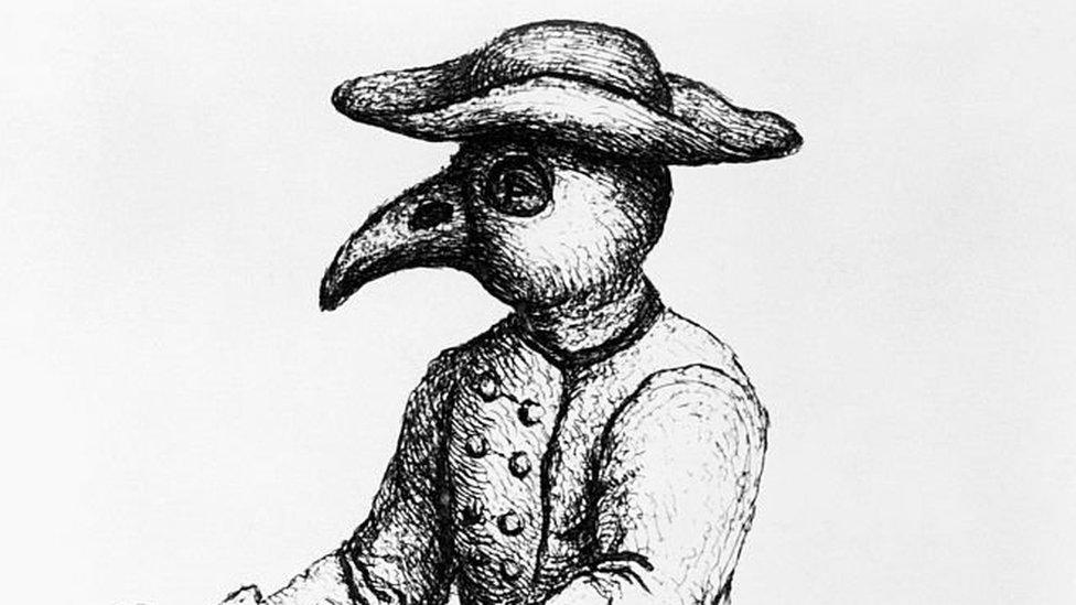 Plague doctor wearing birdish outfit