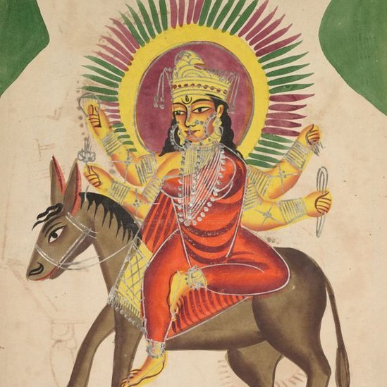 The Goddess Shitala on horseback