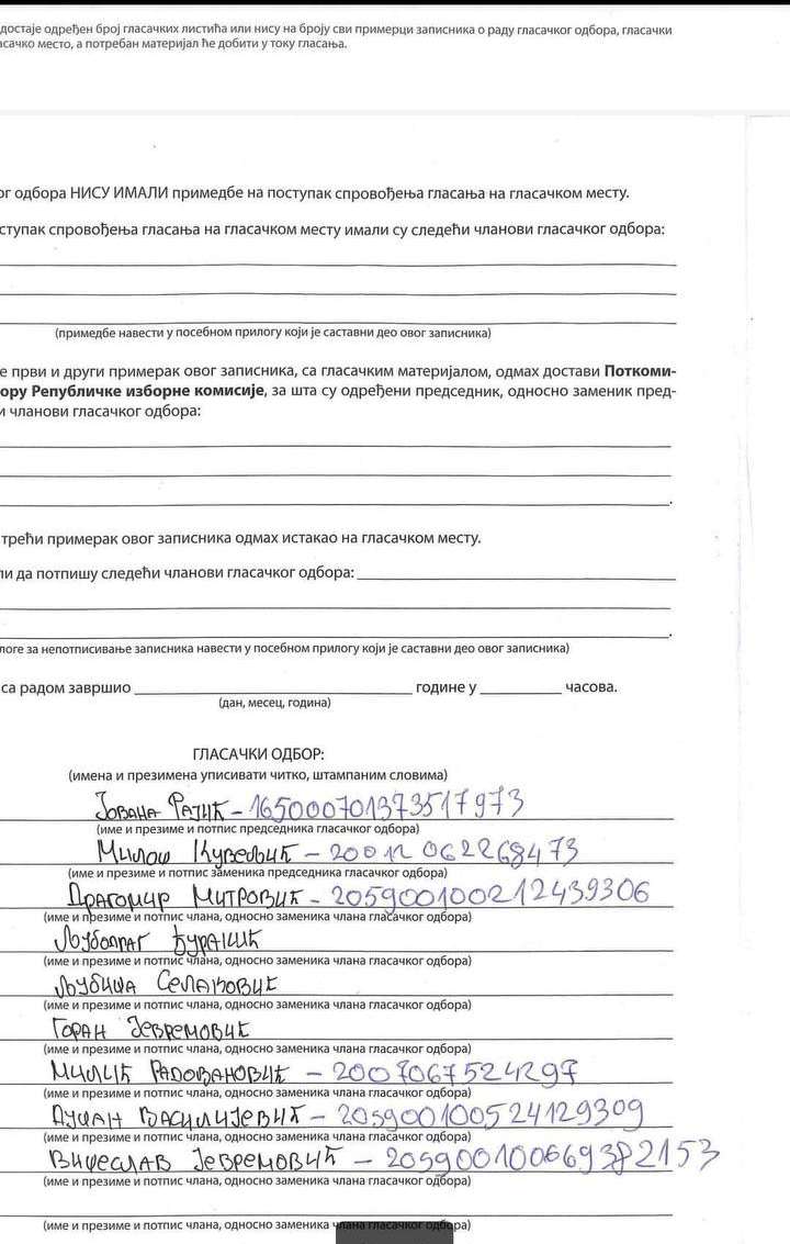 Umesto potpisa, članovi biračkog odbora ostavili broj žiro-računa 1 272009815 2037012393125172 2841713800913220904 n