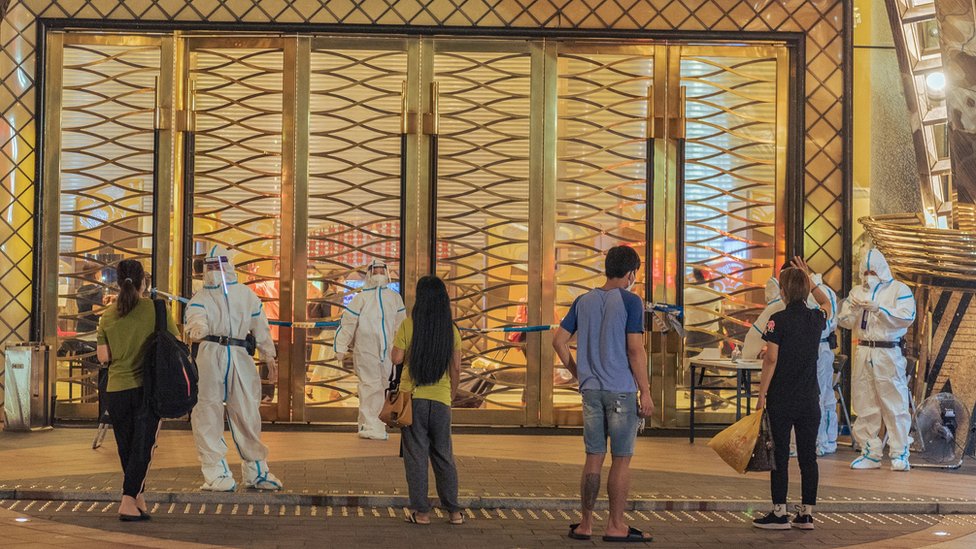 Macau's Grand Lisboa hotel under lockdown after Covid-19 cases were found there.