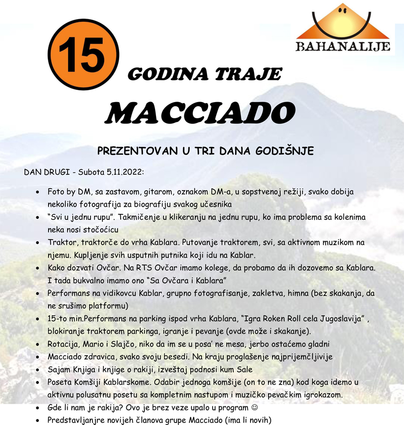 Macciado 2022 Program dan Drugi 1