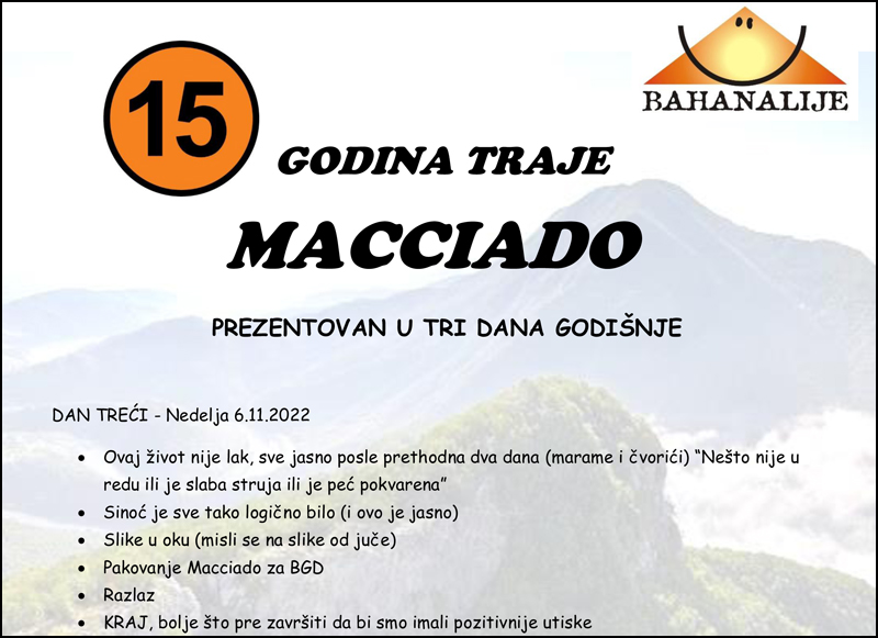 Macciado 2022. 5 Macciado 2022 Program dan Treci