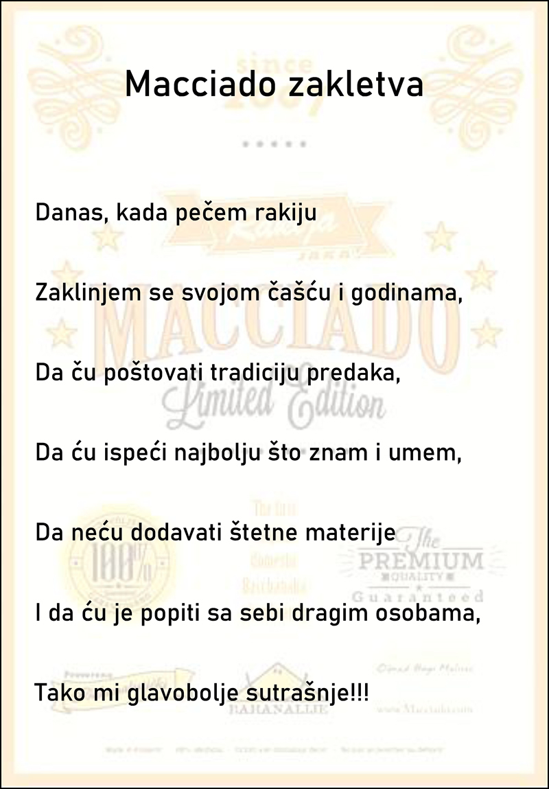 Macciado 2022. 6 Macciado zakletva