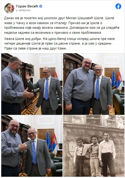 Vozač kamiona iz Čačka posetio Vesića 1 vesic