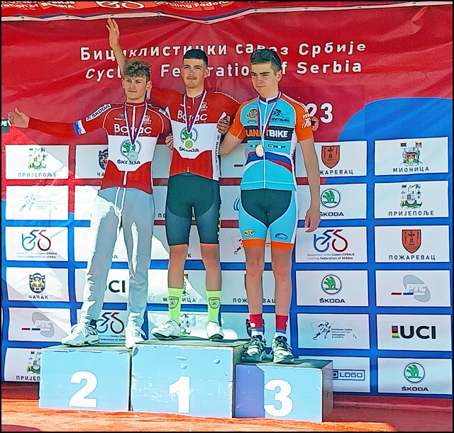 Dobar start sezone za čačanske bicikliste 3 Juniori Bosko Velicic i Vukasin Jovancevic Kup Srbije Novi Sad 2023