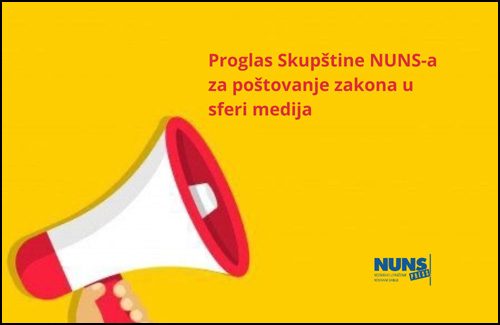 Proglas NUNS a za postovanje zakona u sferi medija 1000 × 650 piks