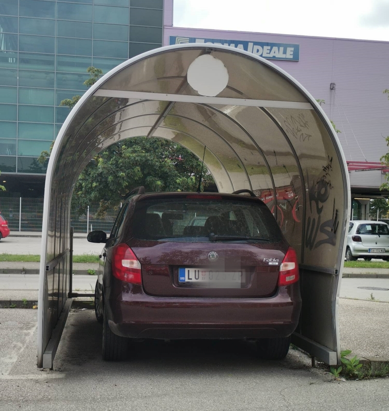 Ovaj vozač je neverovatan: Garaža za kupovna kolica ili automobil? 1 parkrianje roda1