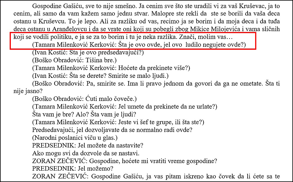 Otvoreni parlament: Hitno zaustaviti cenzuru u Skupštini Srbije 3 Prepravljeni transkript