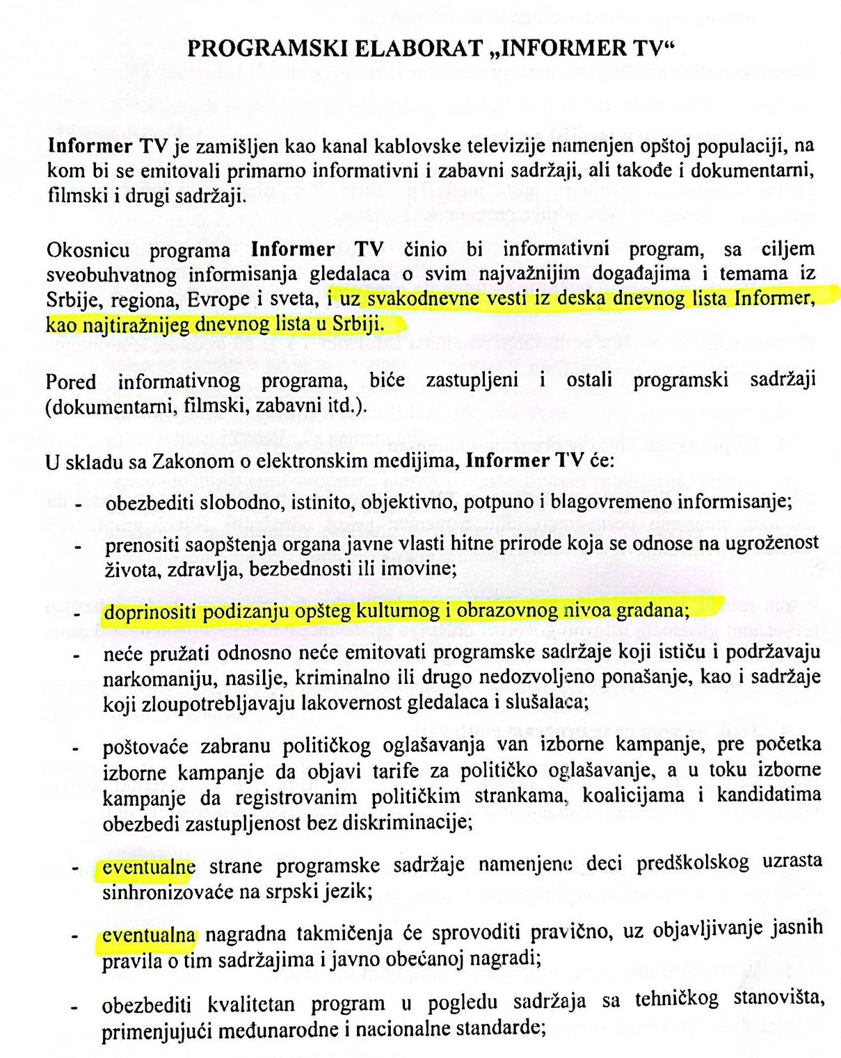 elaborat informerr