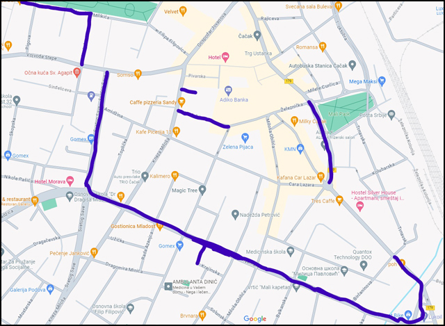 mapa naplate parkinga