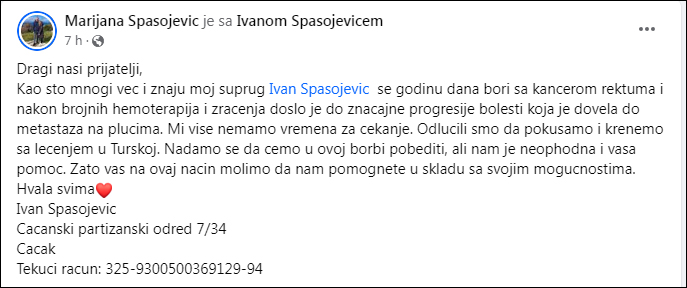 marijana spasojevic pomoc ivan spasojevic