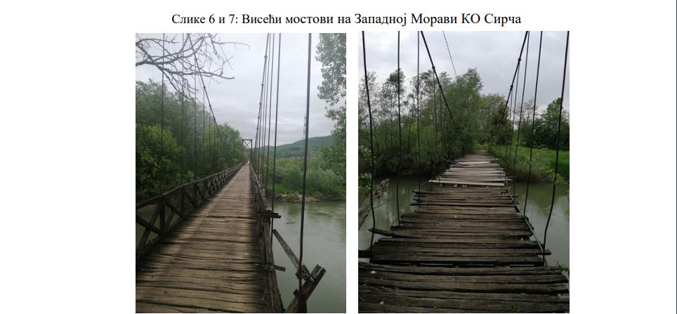 Viseci mostovi na Zapadnoj Moravi KO Sirca izvor DRI