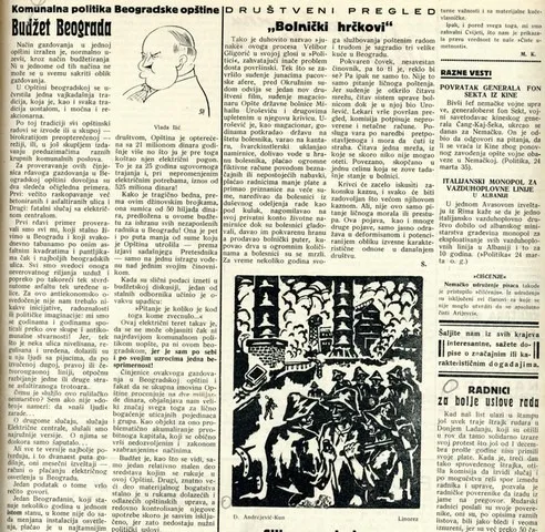 Podsećanje na zaboravljenu komunističku istoriju nedeljnika NIN 2 Jedna stranica NIN a 1935. godina. Izvor Masina