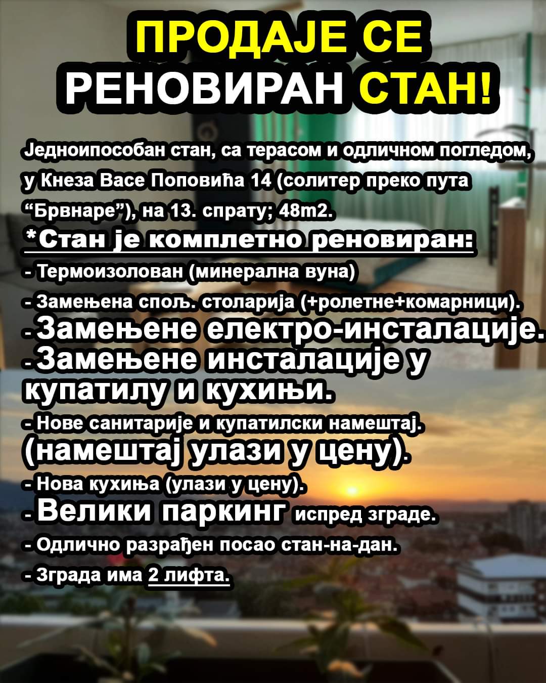 Продаје се реновиран стан 4 stan3