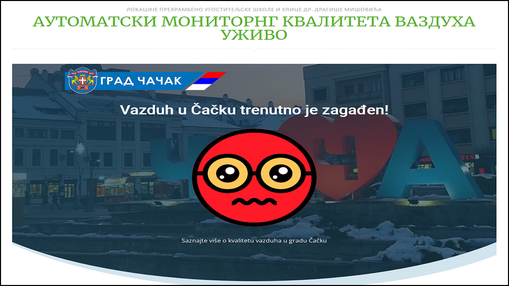 zagadjenost cacak grad cacak 8 februar Foto ekologija.cacak .rs