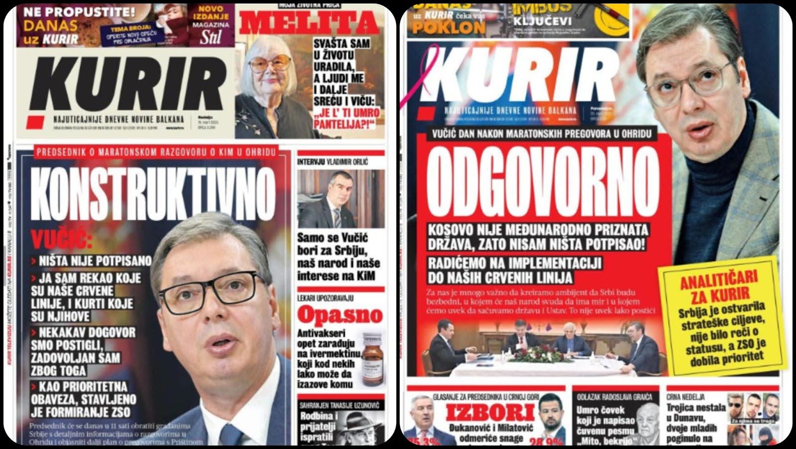 Naslovne strane 2023: Šest novina, više od 1150 manipulacija 10 Samo lepe reci za predsednika Screenshot