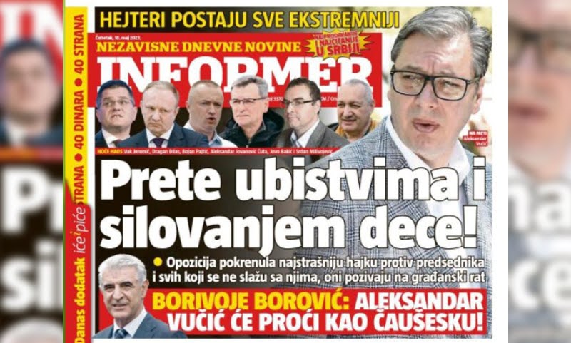 Naslovne strane 2023: Šest novina, više od 1150 manipulacija 4 Zbog ove naslovne je Informer tuzen Screenshot
