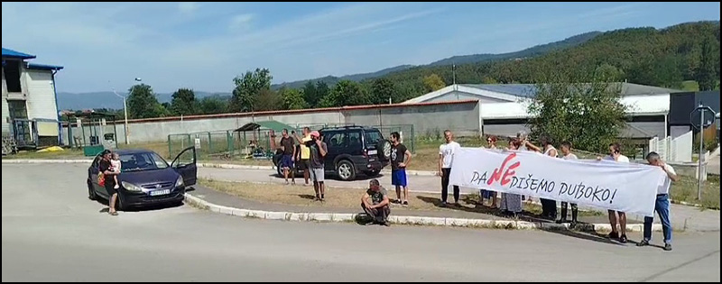 Ispraćaj kamiona smećara sa blokade 4 Pouzdrav u Lunovom Selu