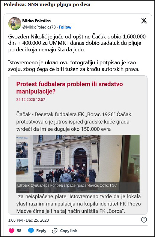 Poledica tvit