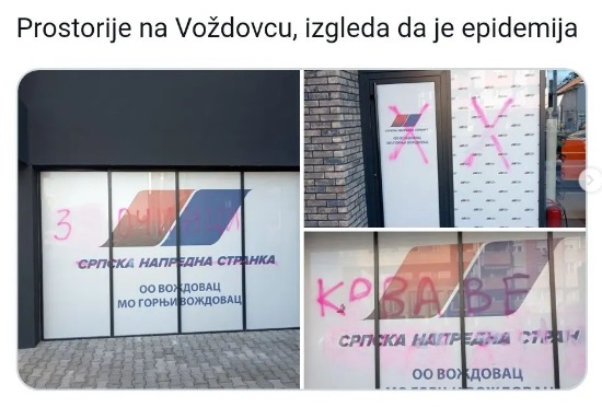 Prostorije SNS i dalje na udaru građana: Ubice, krvave vam ruke 7 sns parole5