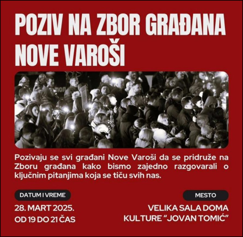 Zakazan Zbor građana u Novoj Varoši 1 Nova Varos zbor