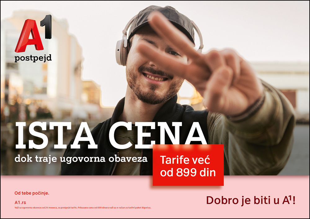 U A1 Srbija ista cena tokom cele ugovorne obaveze 2 A1 POP SPRING 2025 2 god decko horiz