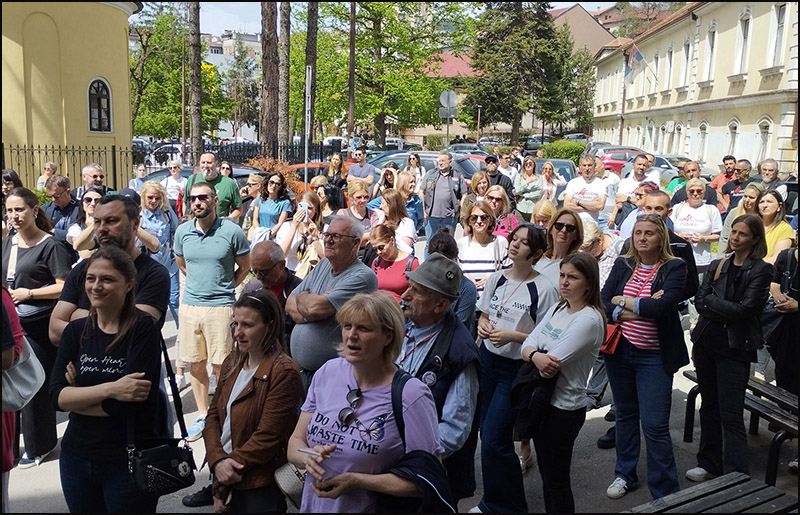 Podrška studentima koji su blokirali Akademiju strukovnih studija u Užicu 3 Foto Nenad Kovacevic 2 1