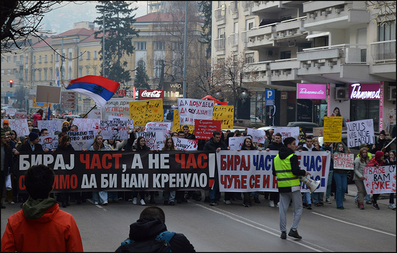 Užički studenti odbili početak nastave: Blokade će trajati do ispunjenja zahteva 2 Protest studenata u Uzicu Foto Nenad Kovacevic