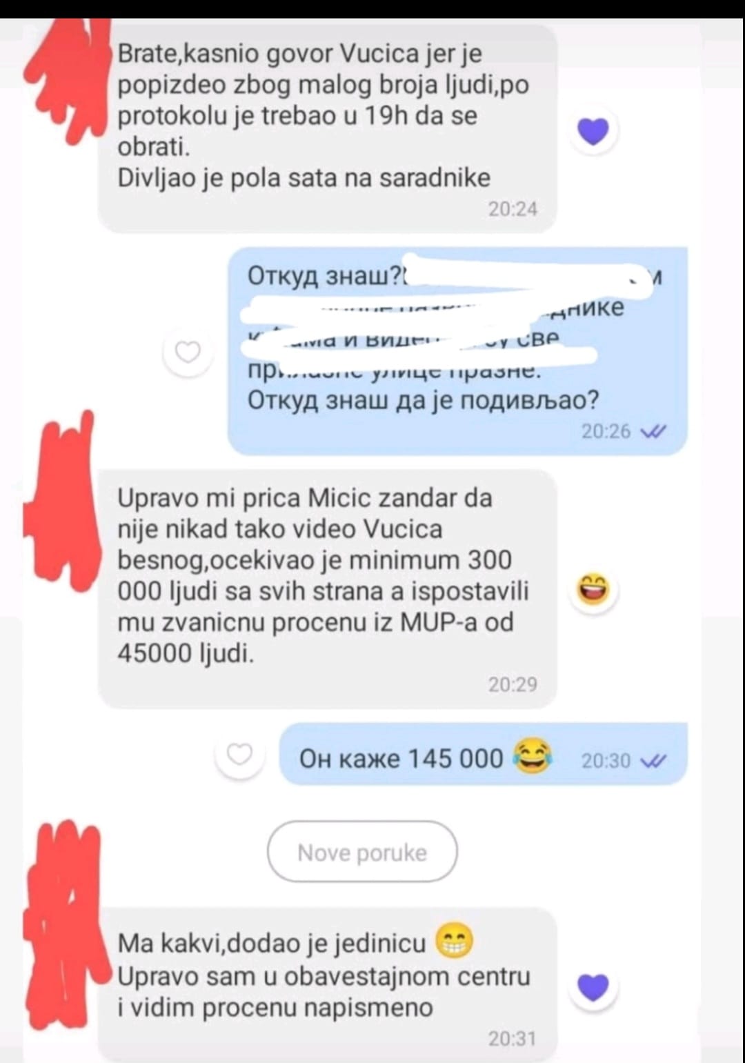 Težak debakl naprednjaka u Beogradu, bilo prisutno oko 55.000 građana, Vučić besneo 2 poruka