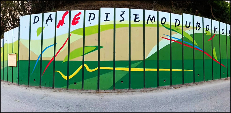 Mural kao podsećanje na 100 dana blokade deponije Duboko 4 Foto Da ne disemo Duboko 4