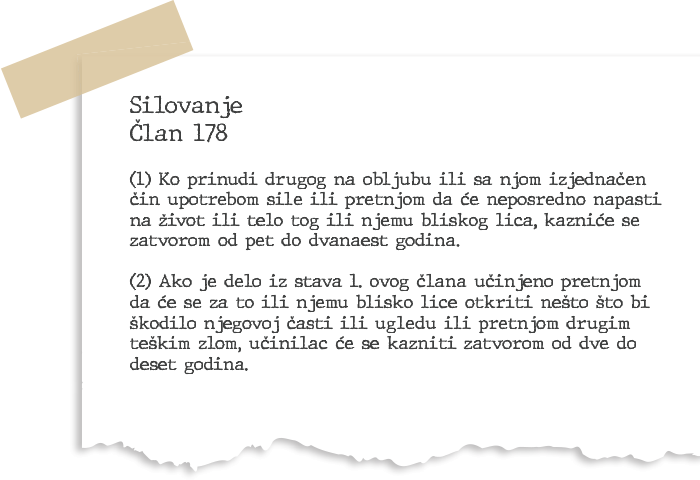 Kad žene progovore: Silovanje i prolazak kroz sistem 1 Clan 178 3