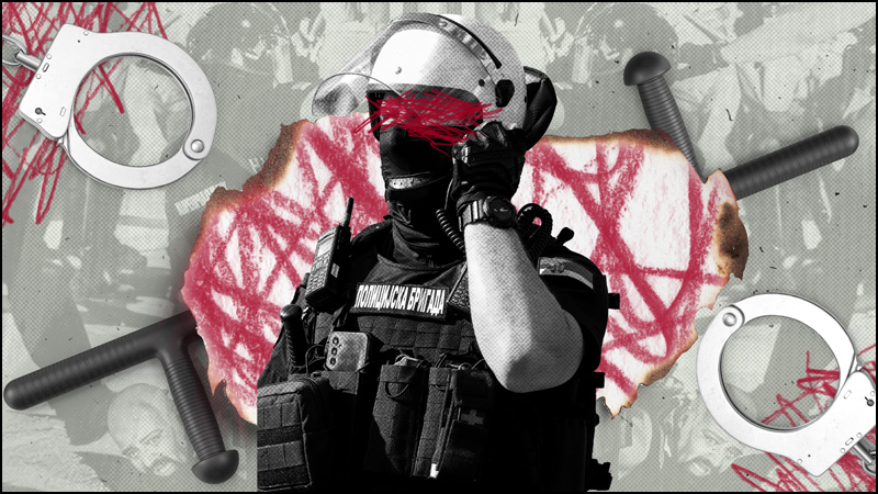 Šamari, modrice i prelomi: Policijsko nasilje tokom protesta 2 Fotografije Zoran Miodrag Aleksa Stankovic Grafike Envato Ilustracija Zoran Miodrag