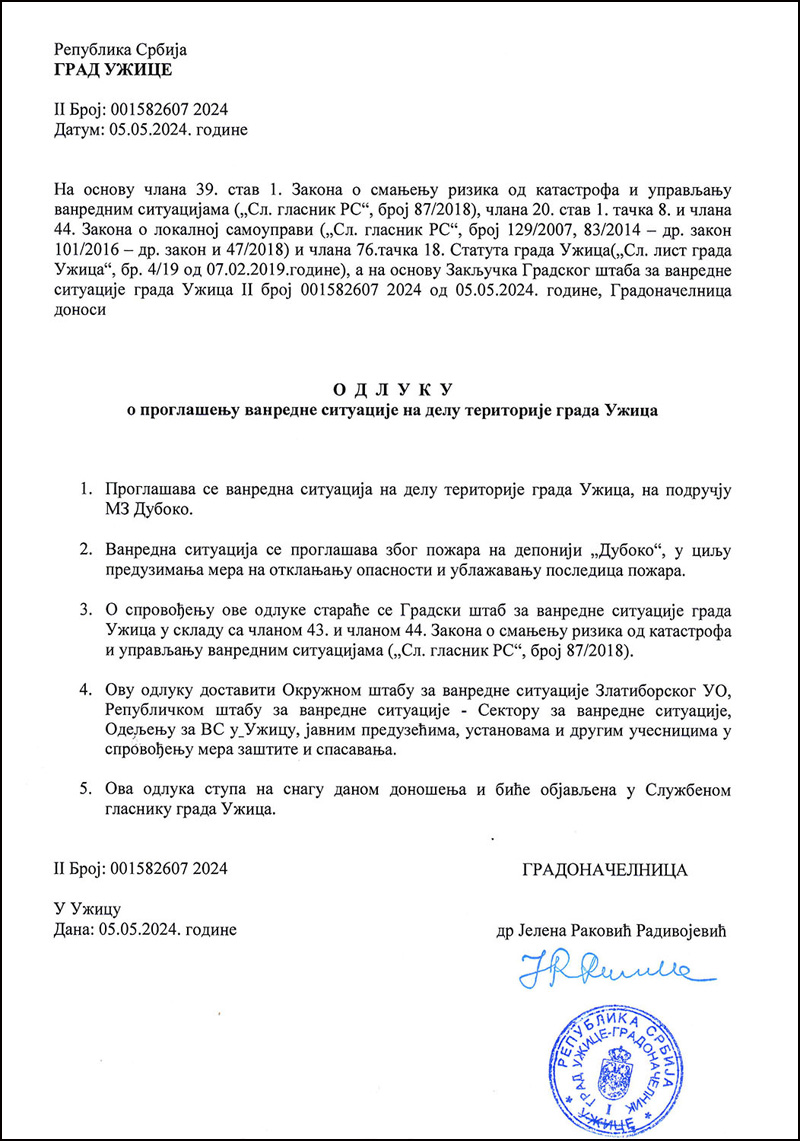 Odluka o vanrednoj situaciji