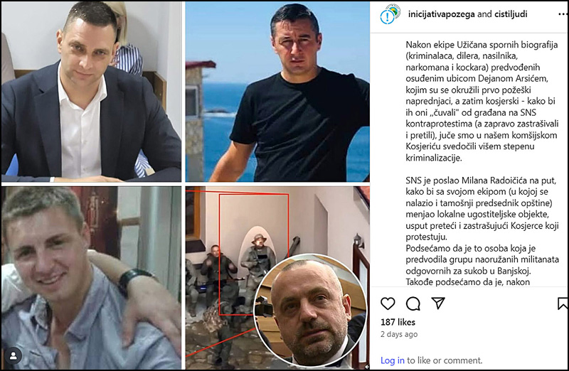 Zbog čega je Milan Radoičić sa sumnjivim ljudima bio u Kosjeriću 2 Foto Inicijativa za Pozegu Instagram