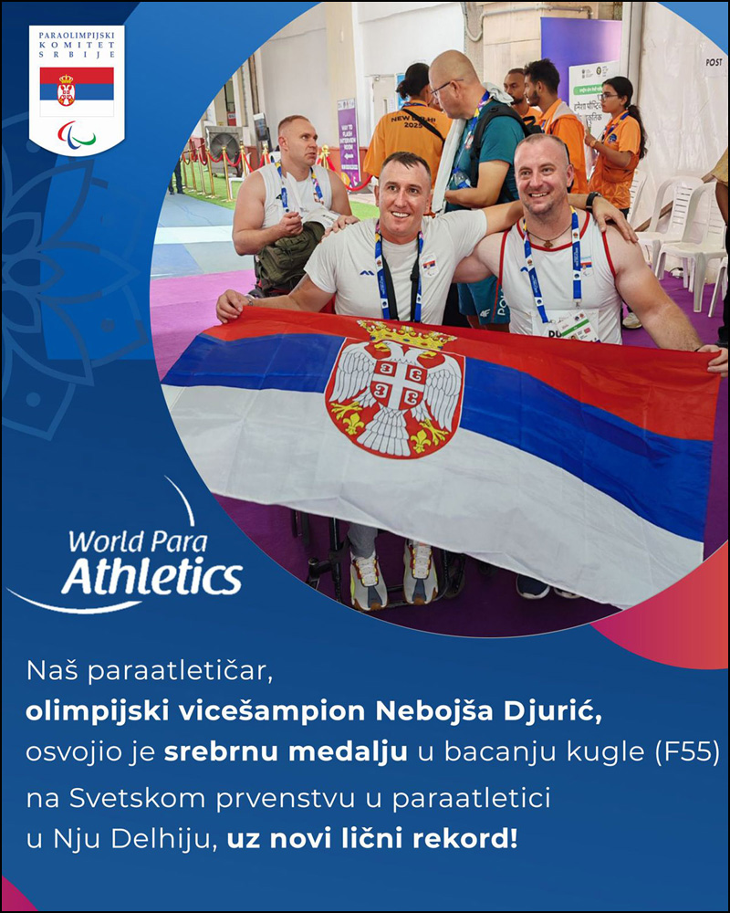 Nebojša Đurić osvojio srebro na Svetskom prvenstvu u paraatletici 2 Foto POK Srbije