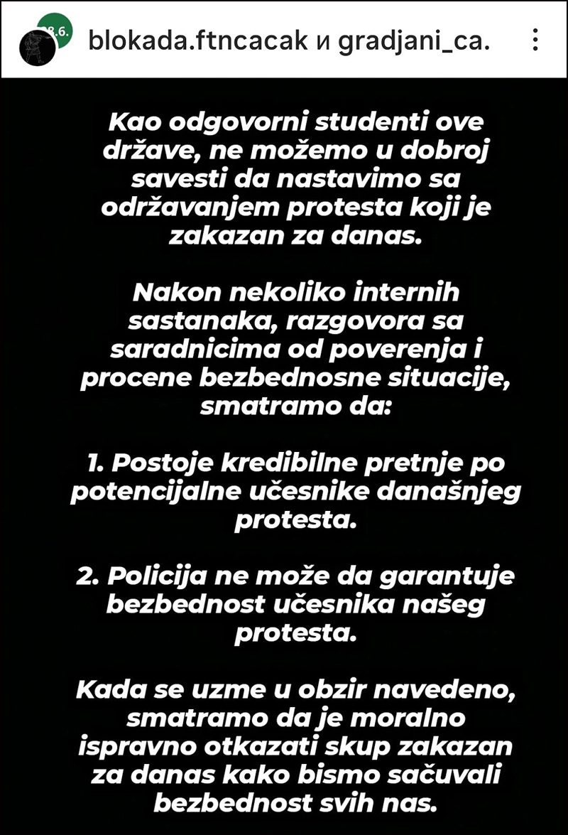studenti se povlace