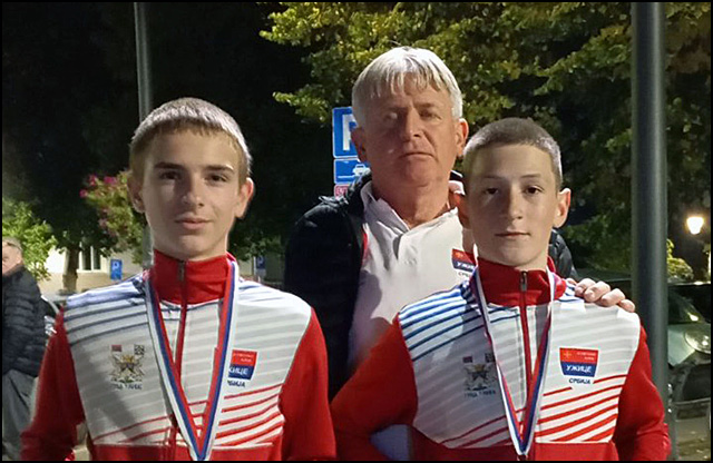 Jaksic i Micevic sa trenerom Zeljkom Celikovicem Foto AK Uzice