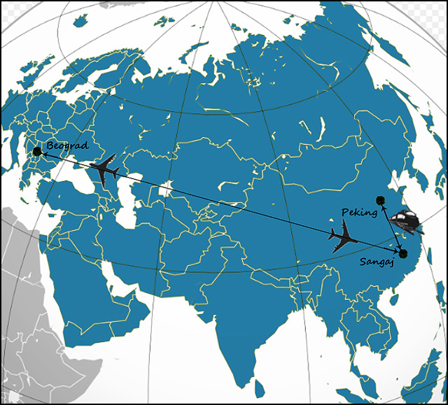 Mapa Sangaj Peking