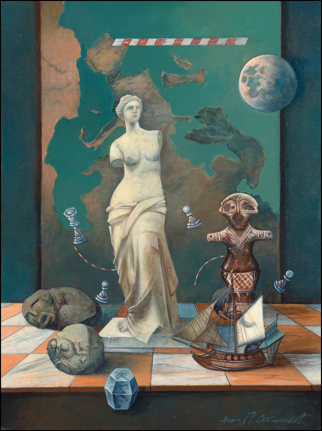 Izložba trećeg Bijenala fantastike u Modernoj galeriji Valjevo 3 Nenad Stankovic Prva Evropa akril 80x60cm 2025god