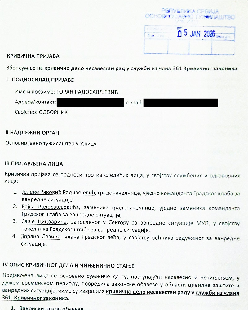 Krivična prijava protiv čelnika užičke vlasti 2 Krivicna prijava