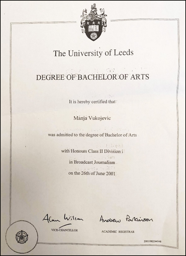Manja diploma 1