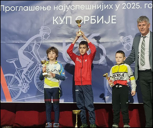 Pobednik Kupa Srbije za 2025 u drumu i MTB U9 Jovan Gordic