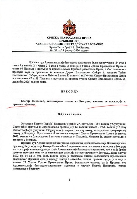 Kritikovali Porfirija zbog saradnje sa mafijaškim režimom pa isključeni iz crkve 2 spc