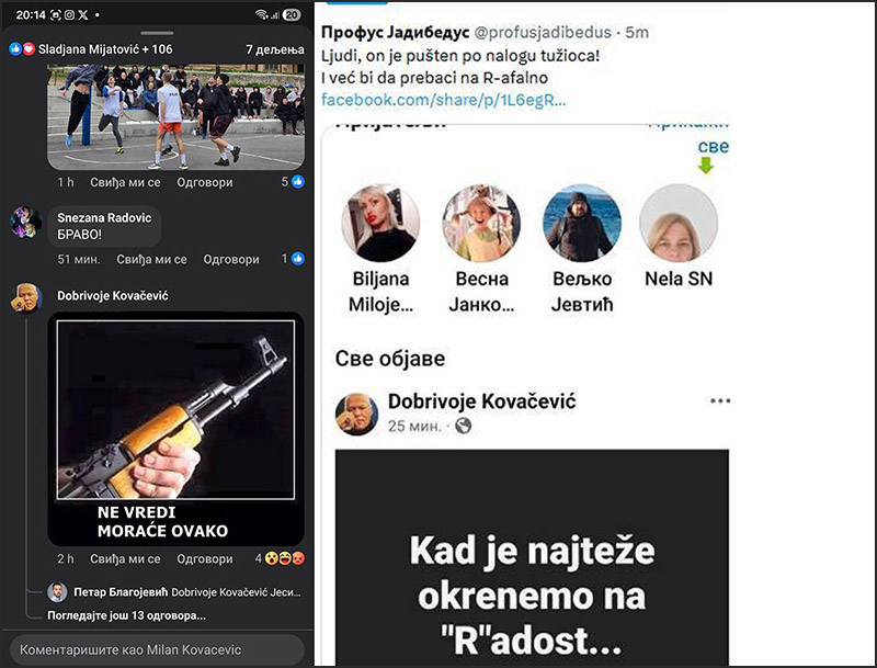 Pretnje Foto FB Da ne disemo Duboko