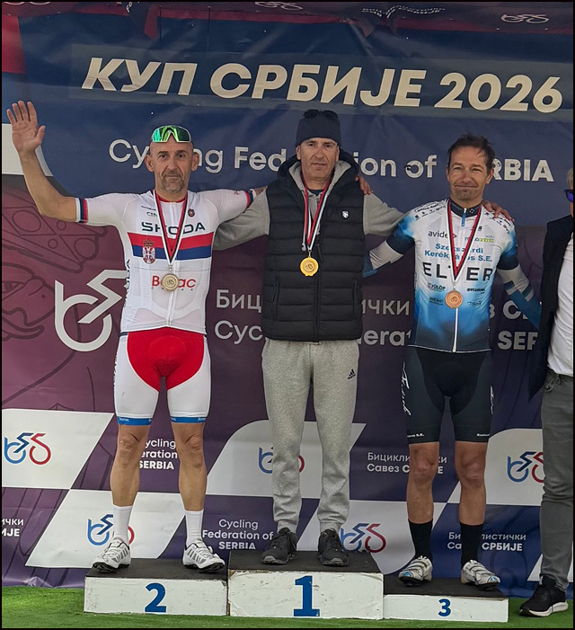 Nove pobede biciklista Borca 4 Slavisa Veskovic masters C drugi na Kupu Srbije Erdevik 2026