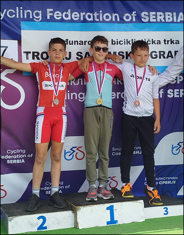 Nove medalje biciklista Borca 3 Ognjen DJokanovic U11 drugi Kup Srbije Celarevo 2026